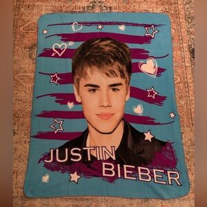 Early 2000s Justin Bieber Throw Blanket